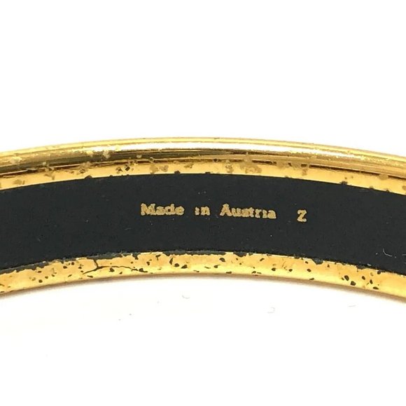 Auth HERMES Emaille PM Accessories Bangle GP / Cloisonne RedBased/Multicolore/Go - Picture 4 of 8